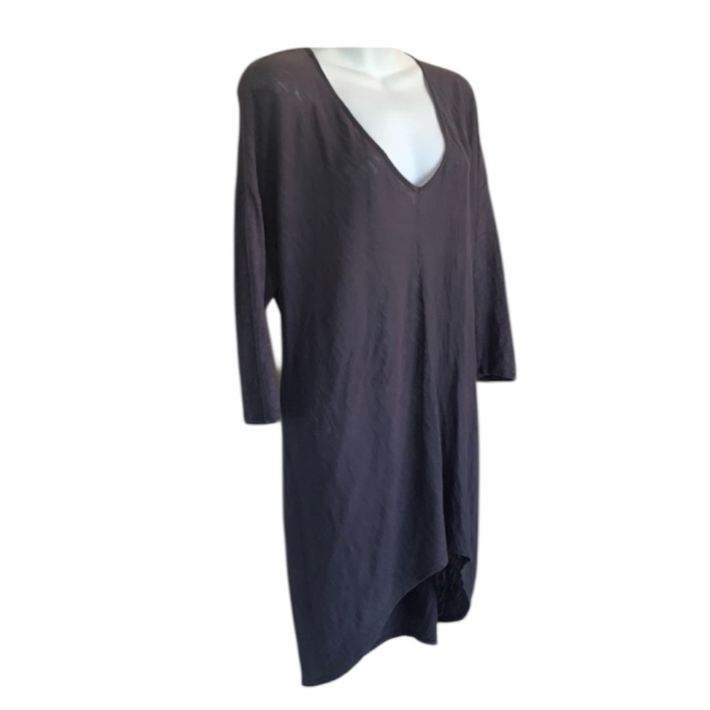 Bobi grey Hi-lo V-neck top, Women M bias cut, raglan 3/4 sleeve, 100% cotton
Euc